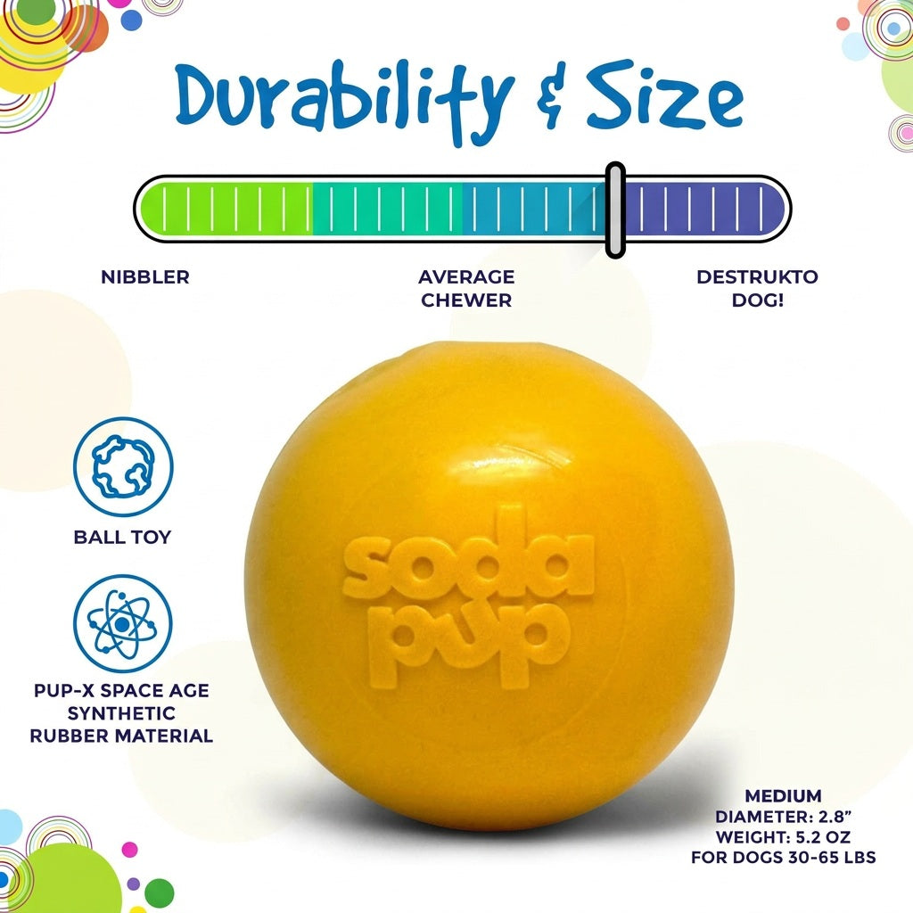 Squeak Ball - Durable Squeaky Dog Toy, Floats, Chew Toy | USA Made - SodaPup/True Dogs, LLC - Flyclothing LLC