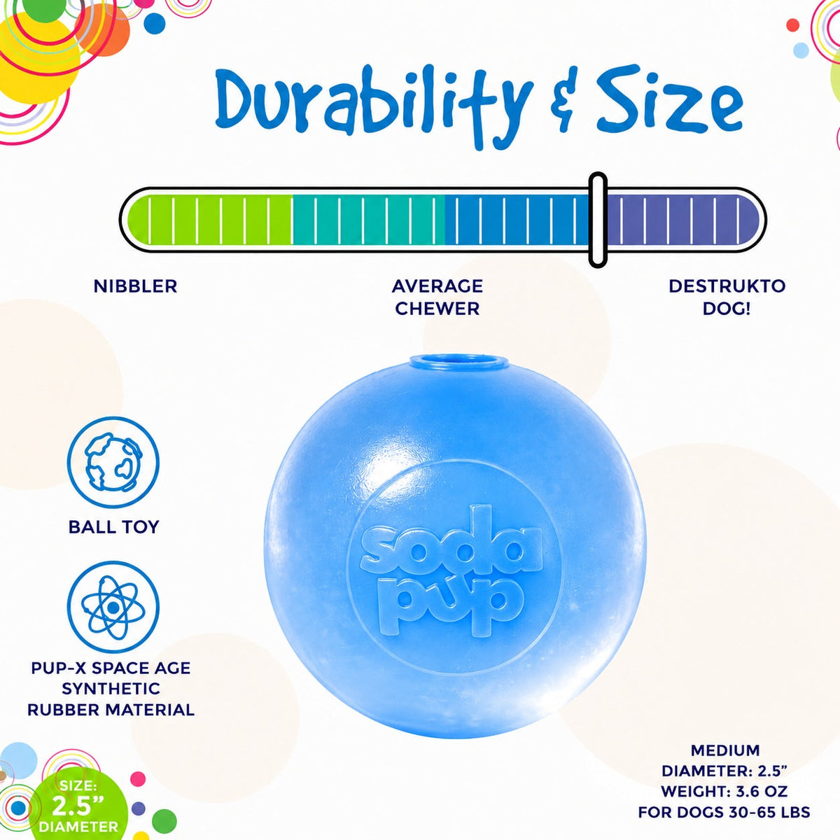 Strobe Ball Light-Up Dog Toy - Durable Floating Chew Ball | Made in USA - SodaPup/True Dogs, LLC - Flyclothing LLC