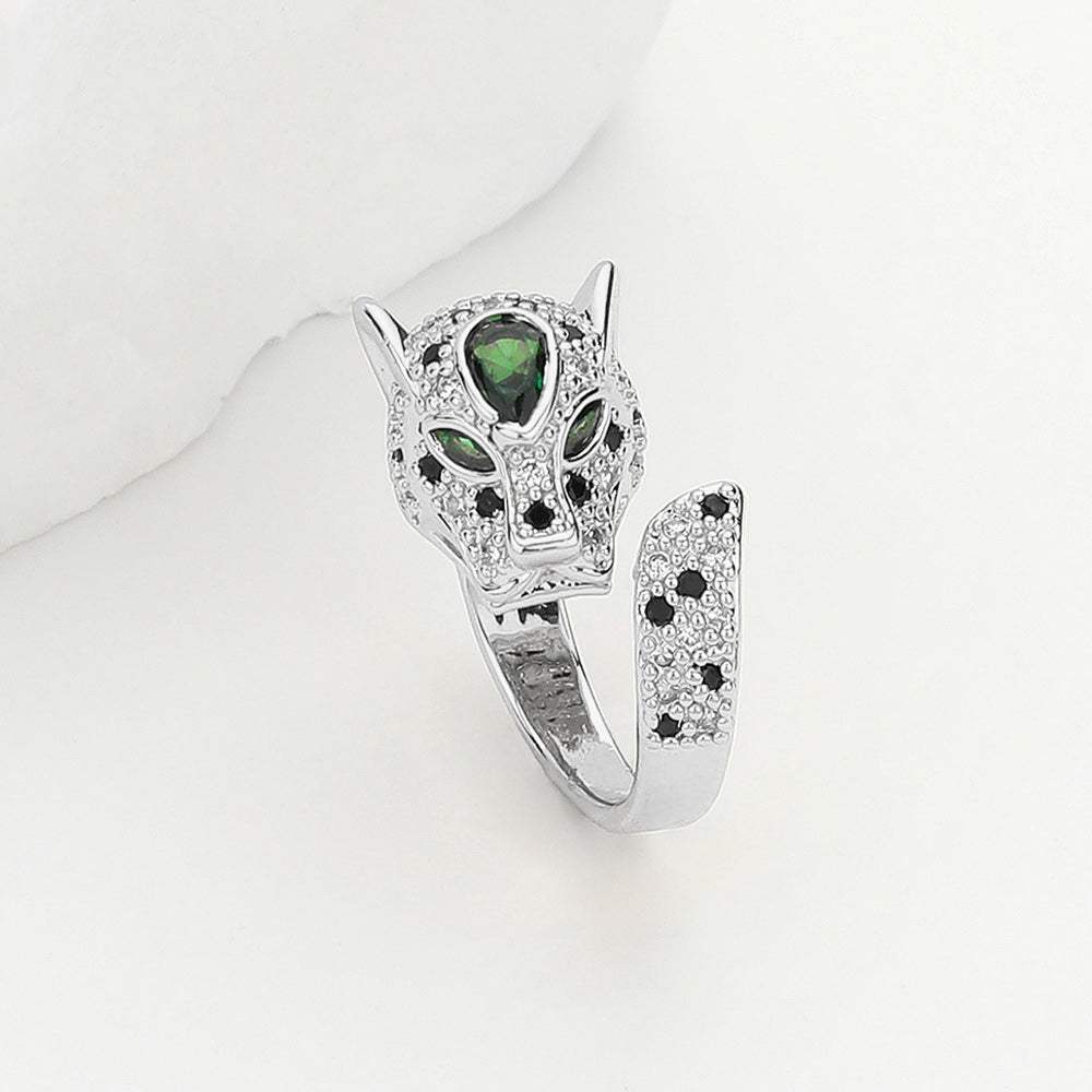 CZ Stone Paved Brass Metal Leopard Ring - Madeline Love - Flyclothing LLC