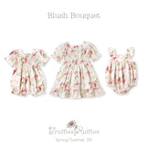 Blush Bouquet Smocked Bodice Puff Sleeve Dress - Tesa Babe - Flyclothing LLC