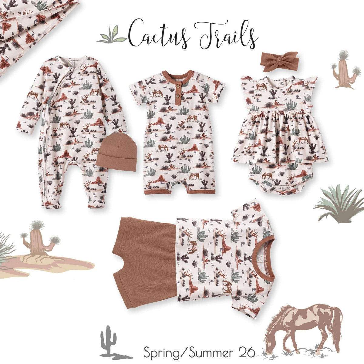 Cactus Trails Baby Stroller Blanket – Soft Bamboo Southwest - Tesa Babe - Flyclothing LLC
