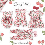Cherry Picnic Baby Girl Bamboo Bubble Romper - Tesa Babe - Flyclothing LLC