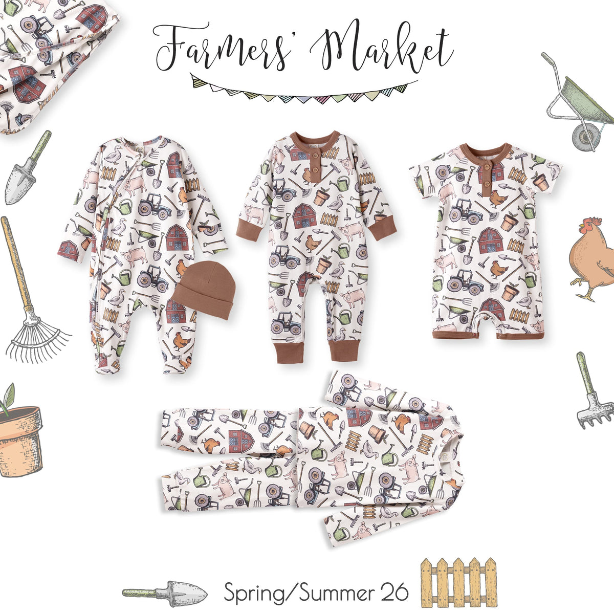 Farmer's Market Kids Bamboo Pajama Set - Tesa Babe - Flyclothing LLC