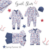 Grand Slam Bamboo Baseball Henley Romper for Baby Boys - Tesa Babe - Flyclothing LLC