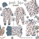 Jungle Safari Bamboo Henley Romper for Baby Boys - Tesa Babe - Flyclothing LLC
