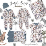 Jungle Safari Bamboo Henley Romper for Baby Boys - Tesa Babe - Flyclothing LLC