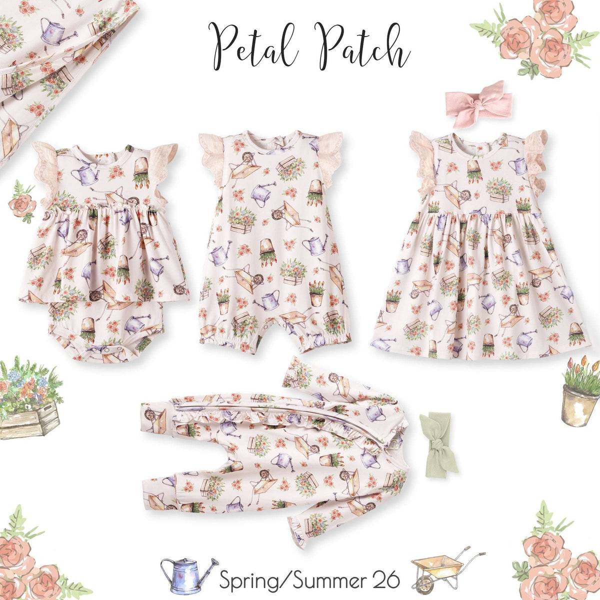 Petal Patch Stroller Blanket - Soft Bamboo Garden Throw - Tesa Babe - Flyclothing LLC