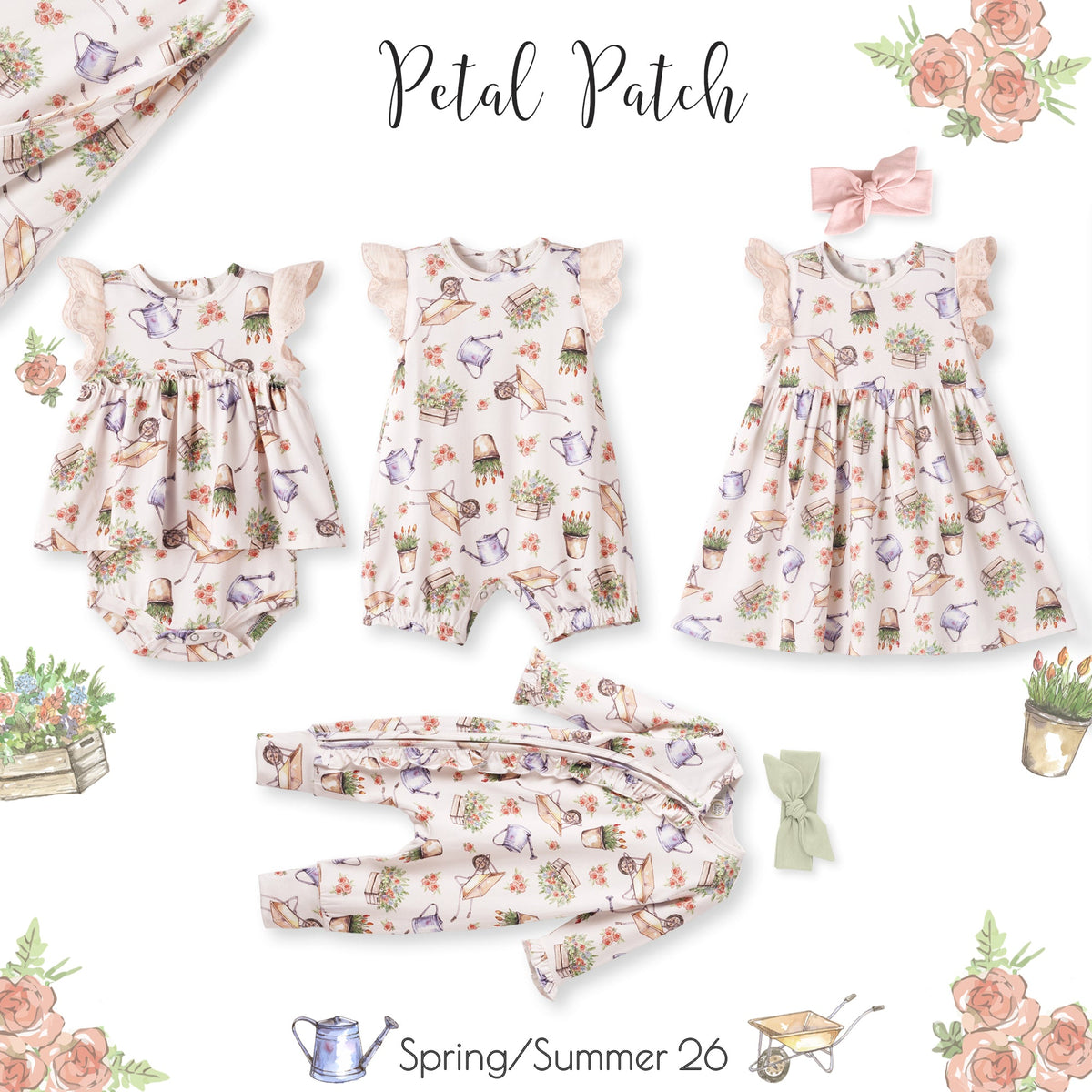 Petal Patch Baby Girl Dress – Bamboo & Eyelet Garden Dress - Tesa Babe - Flyclothing LLC
