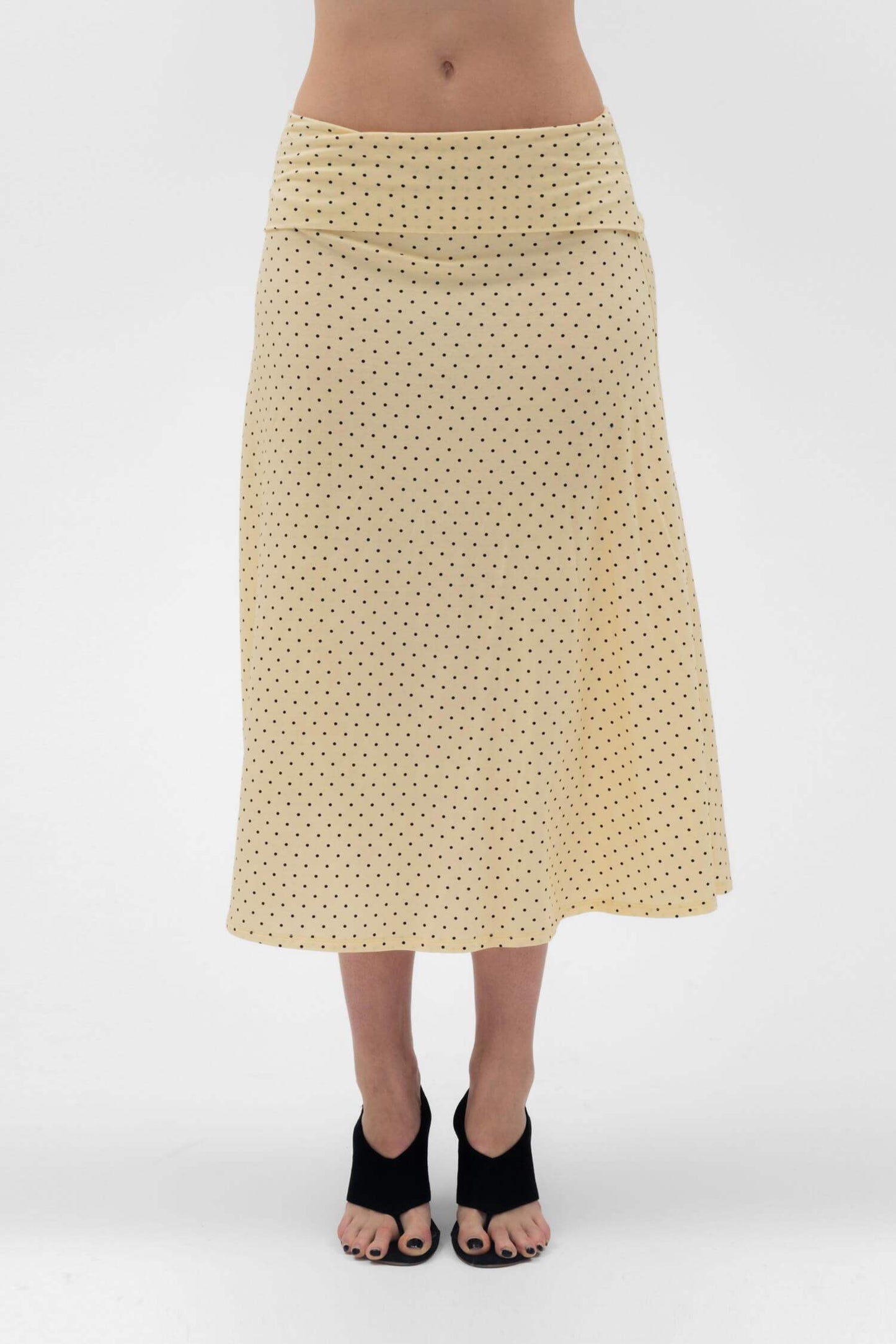 FOLDOVER FLARED MAXI SKIRT IN BUTTER - findmenowthelabel - Flyclothing LLC
