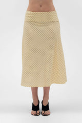 FOLDOVER FLARED MAXI SKIRT IN BUTTER - findmenowthelabel - Flyclothing LLC
