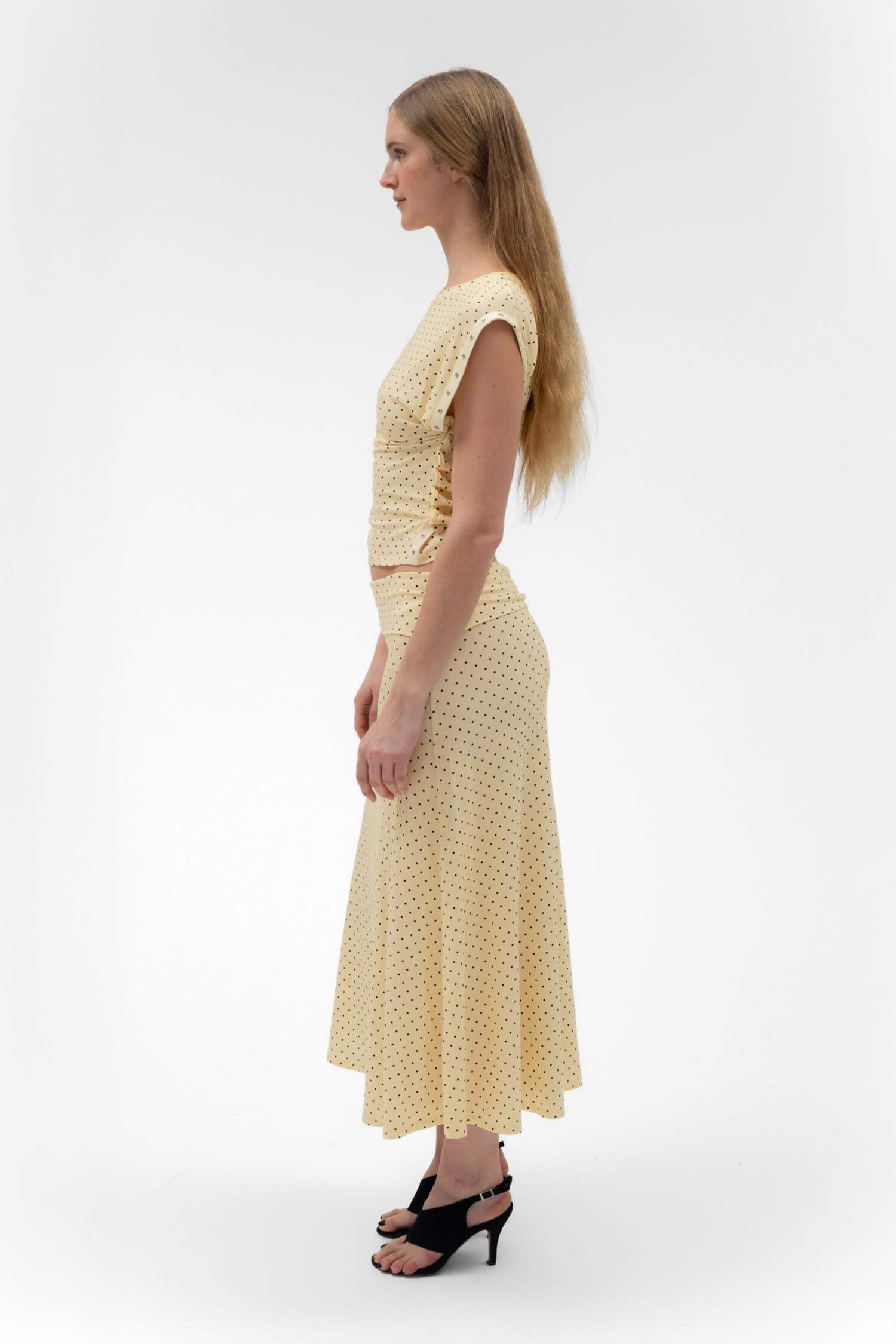 FOLDOVER FLARED MAXI SKIRT IN BUTTER - findmenowthelabel - Flyclothing LLC