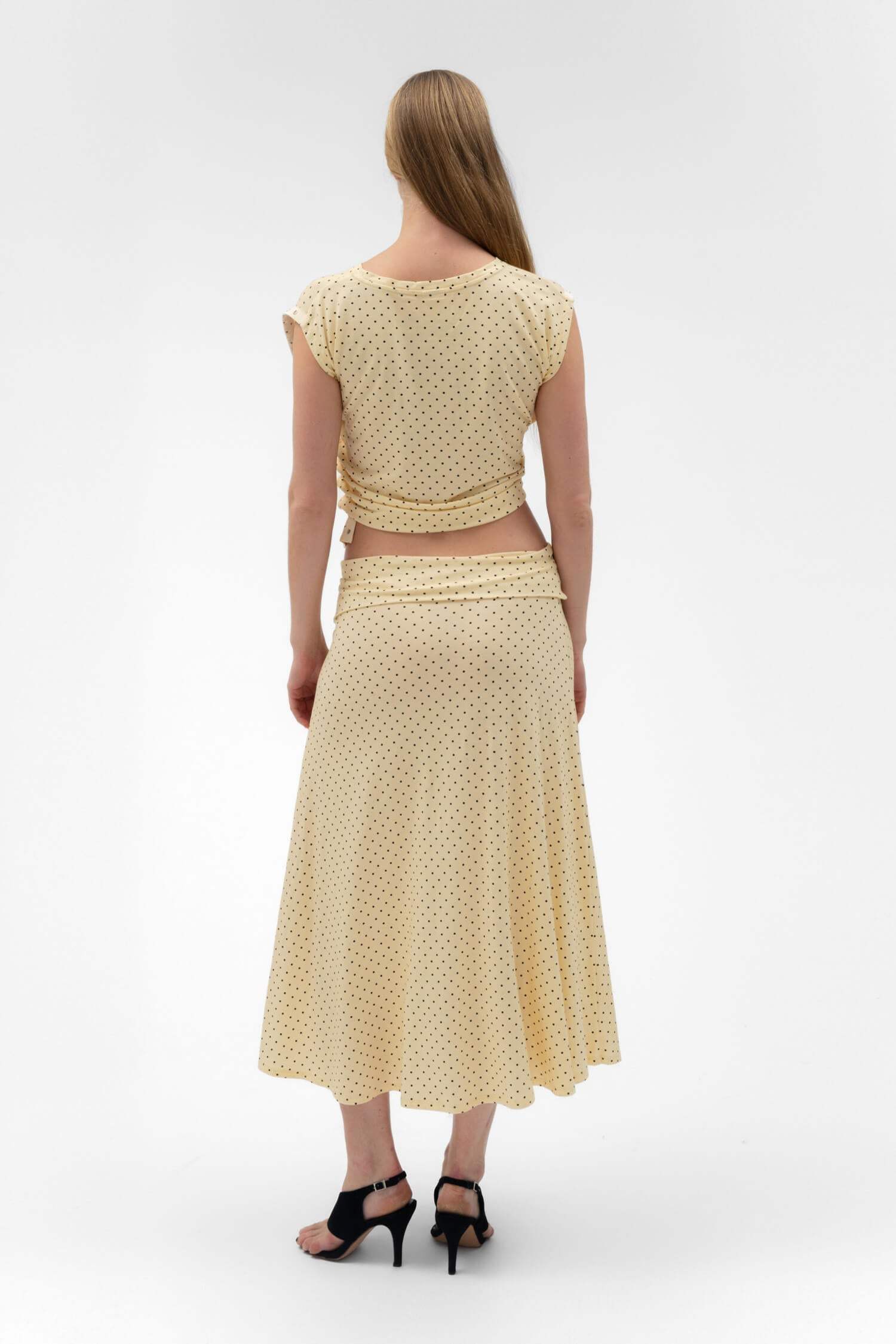 FOLDOVER FLARED MAXI SKIRT IN BUTTER - findmenowthelabel - Flyclothing LLC