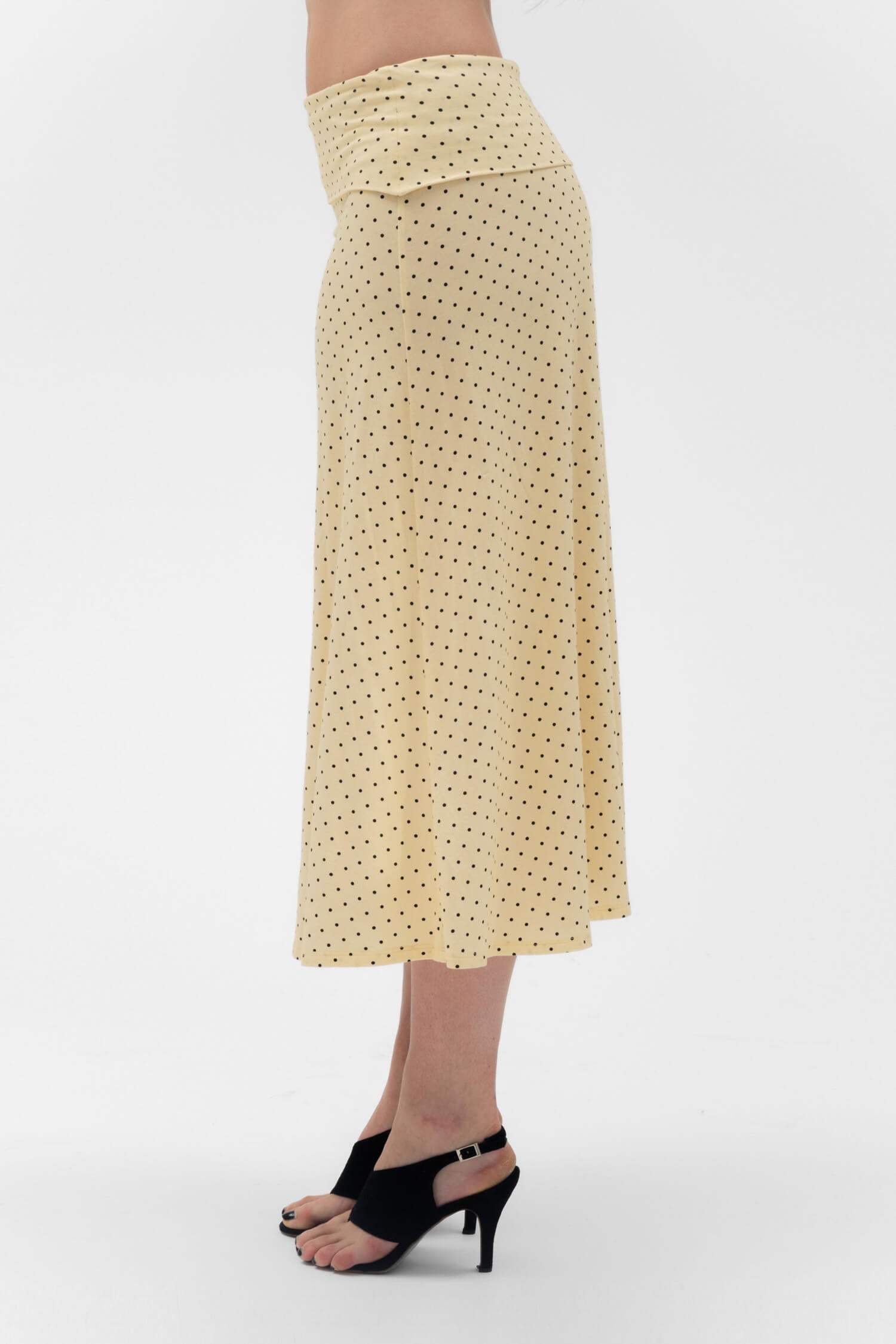 FOLDOVER FLARED MAXI SKIRT IN BUTTER - findmenowthelabel - Flyclothing LLC