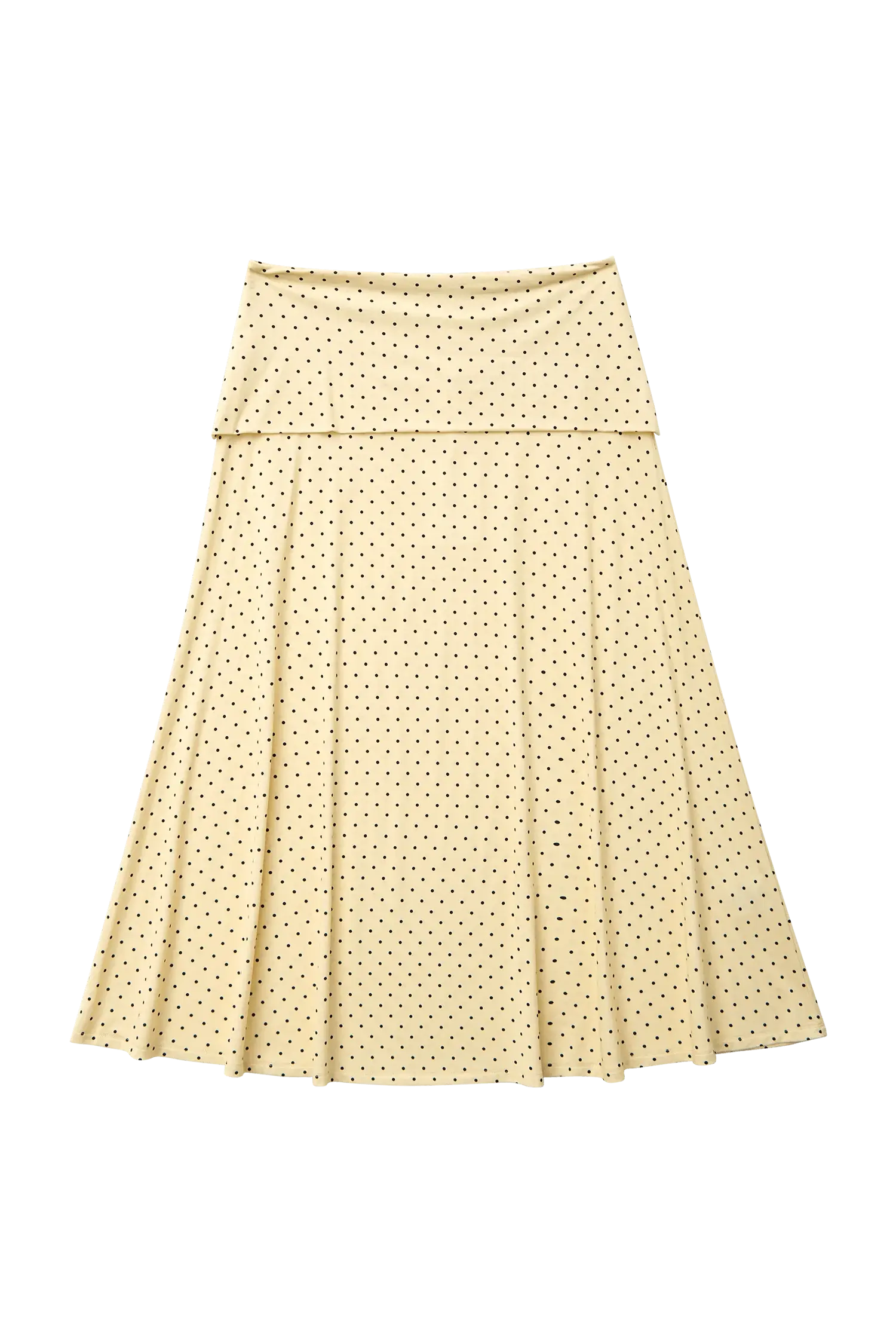 FOLDOVER FLARED MAXI SKIRT IN BUTTER