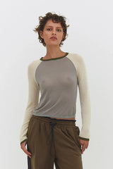 MIRINAE RAGLAN TOP IN MATCHA MEL