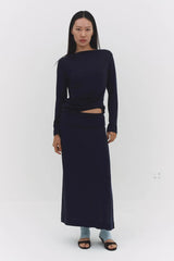 NARAE LONG SLEEVE TOP IN NAVY