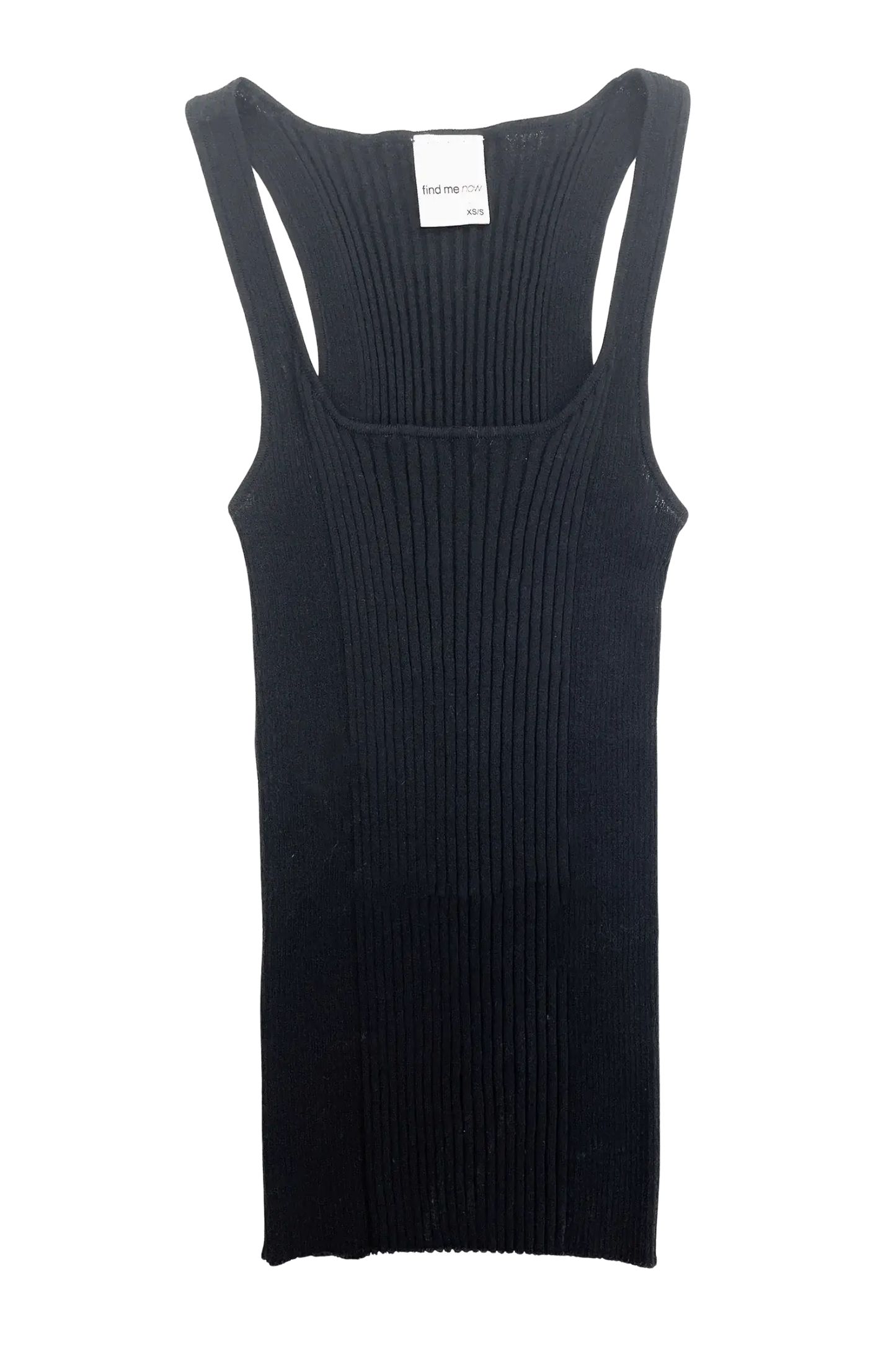 RIBBED KNIT TANK TOP IN BLACK