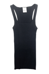 RIBBED KNIT TANK TOP IN BLACK
