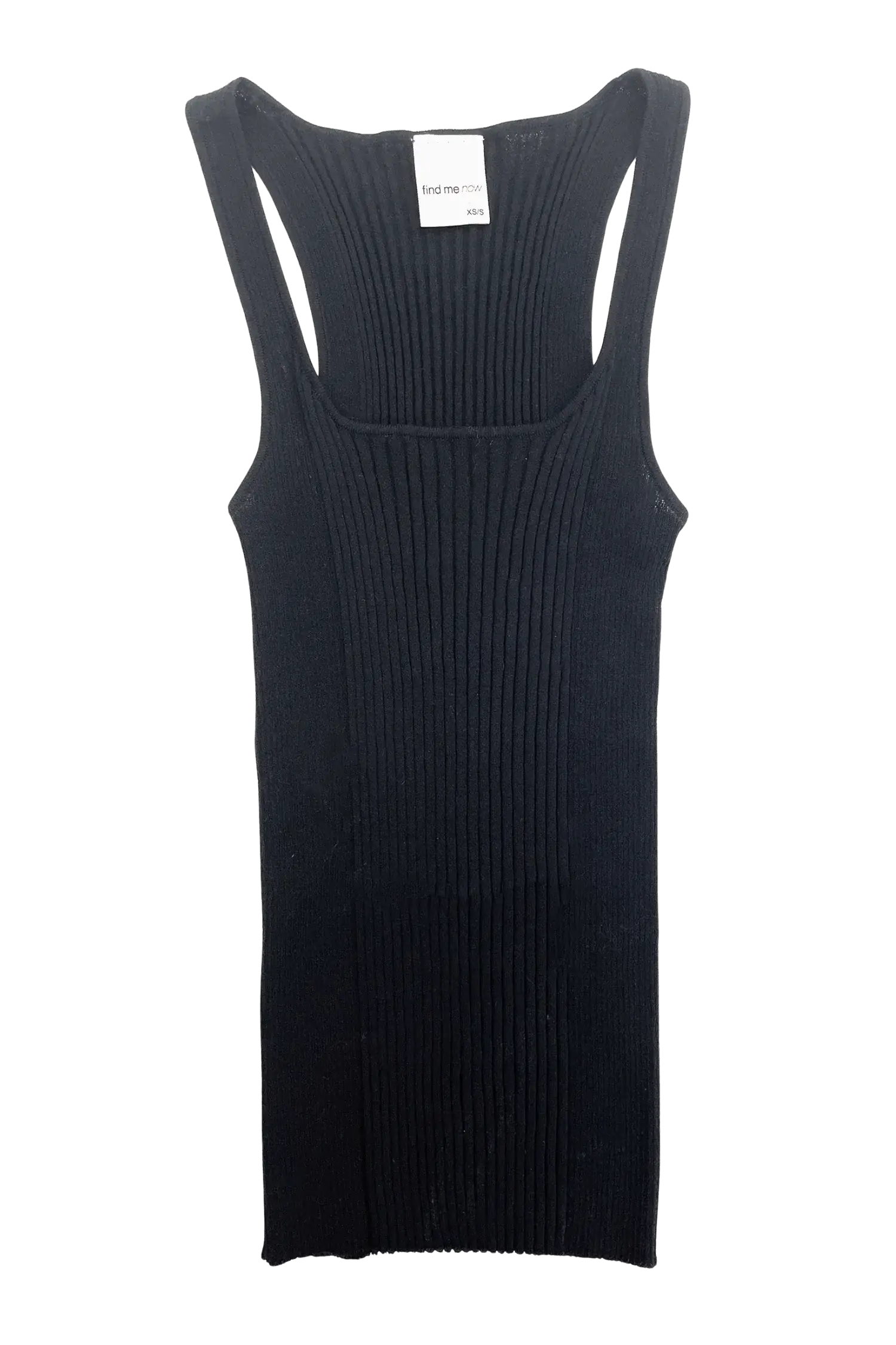 RIBBED KNIT TANK TOP IN BLACK