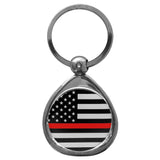 Thin Red Line Firefighter Flag Chrome Key Chain - Firefighter - Flyclothing LLC