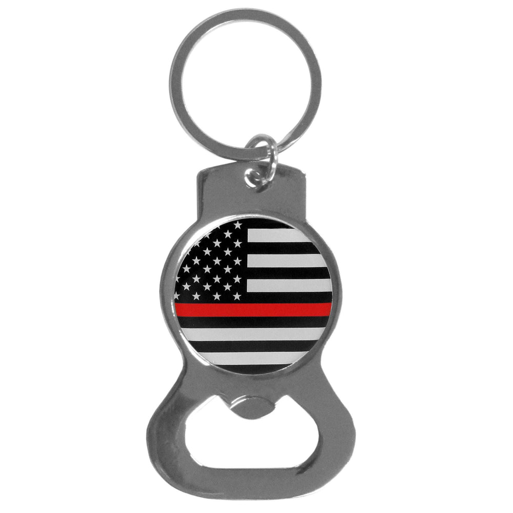 Thin Red Line Firefighter Flag Bottle Opener Key Chain - Firefighter - Flyclothing LLC