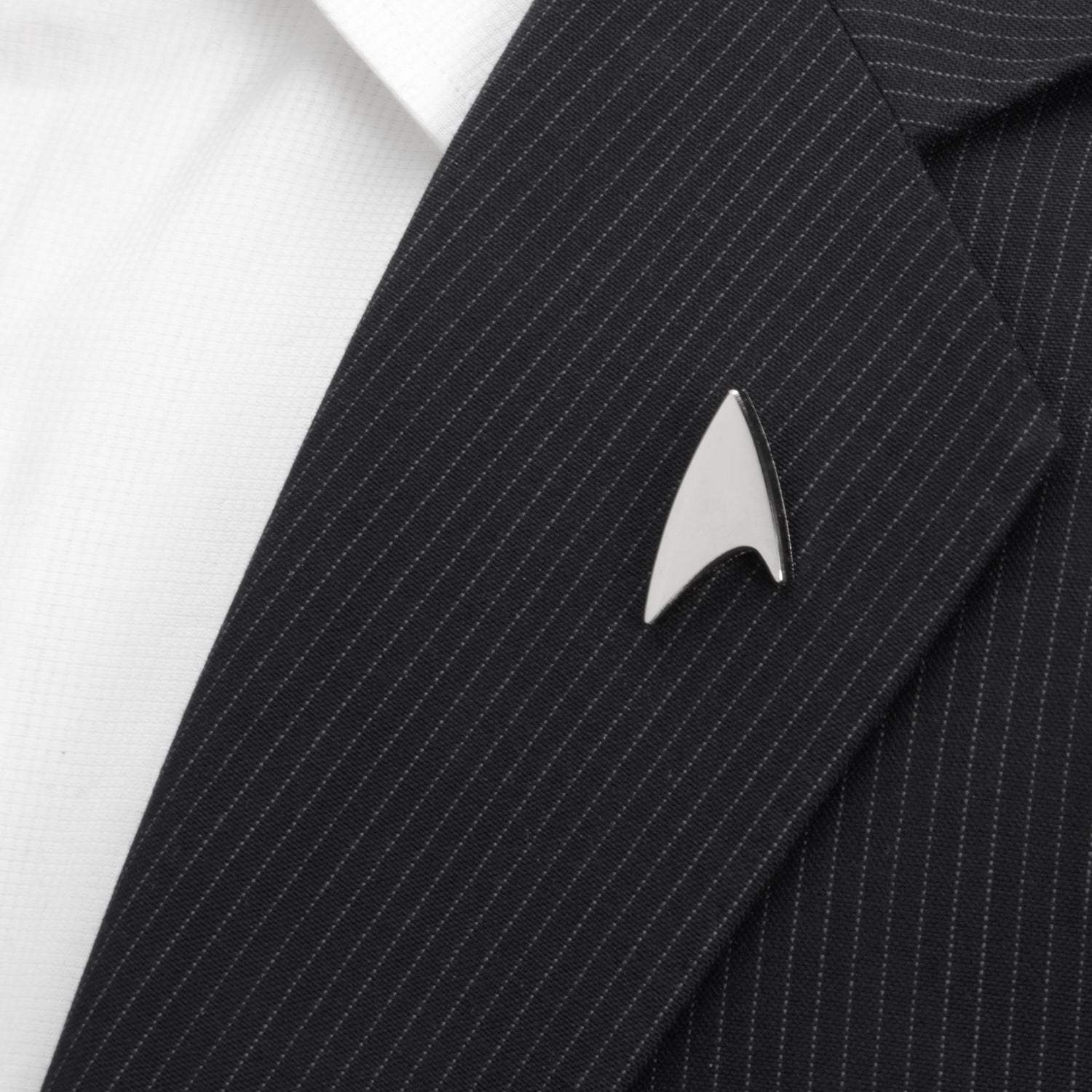 Star Trek Silver Delta Shield Lapel Pin - Cufflinks.com - Flyclothing LLC