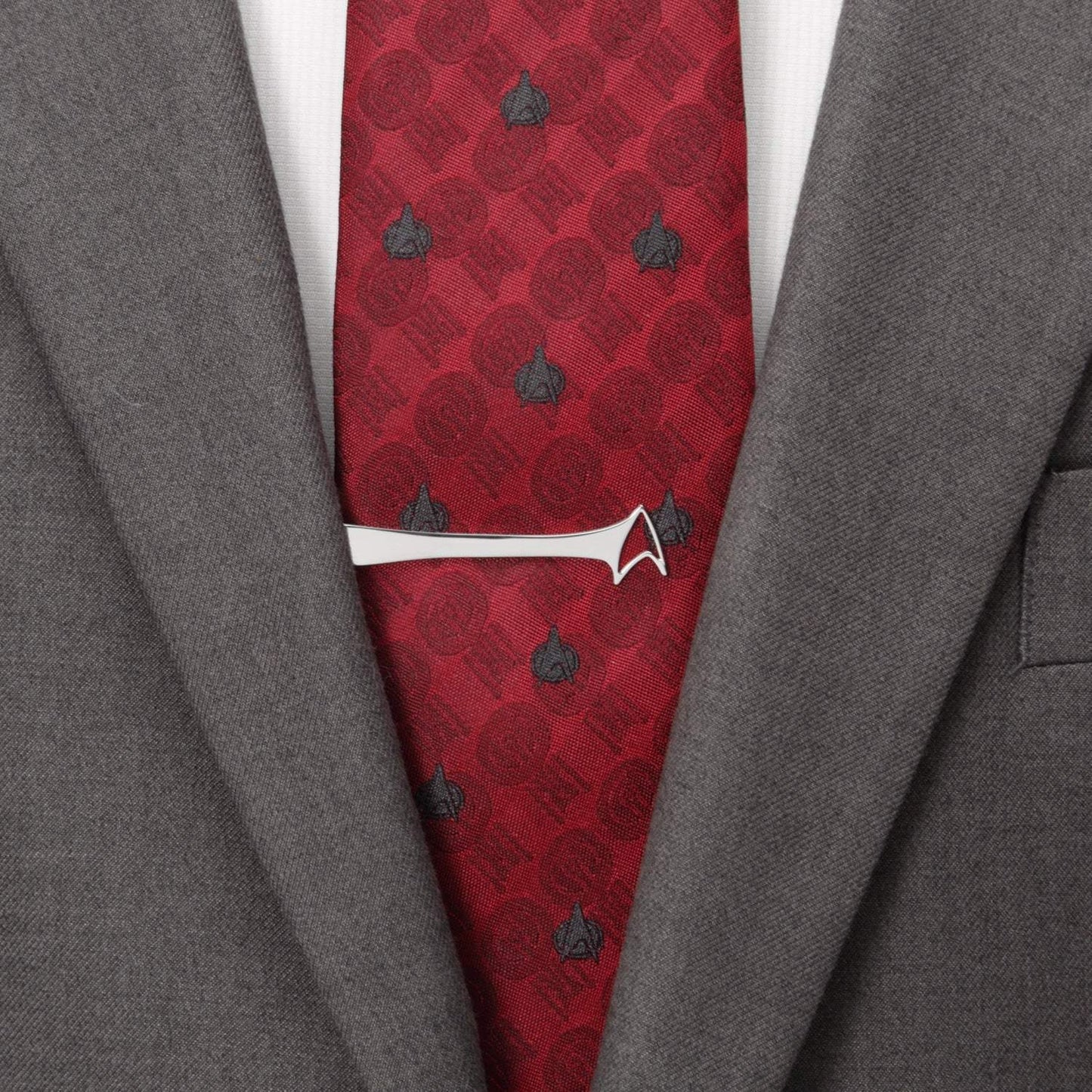 Star Trek Sterling Silver Cutout Delta Shield Tie Bar - Cufflinks.com - Flyclothing LLC