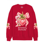 Strawberry Shortcake Bow Candy Canes Juniors Sweatshirt