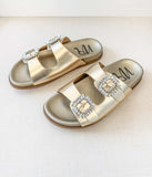 Stellar Rhinestone Buckle Slides in Gold - Naughty Monkey - Flyclothing LLC