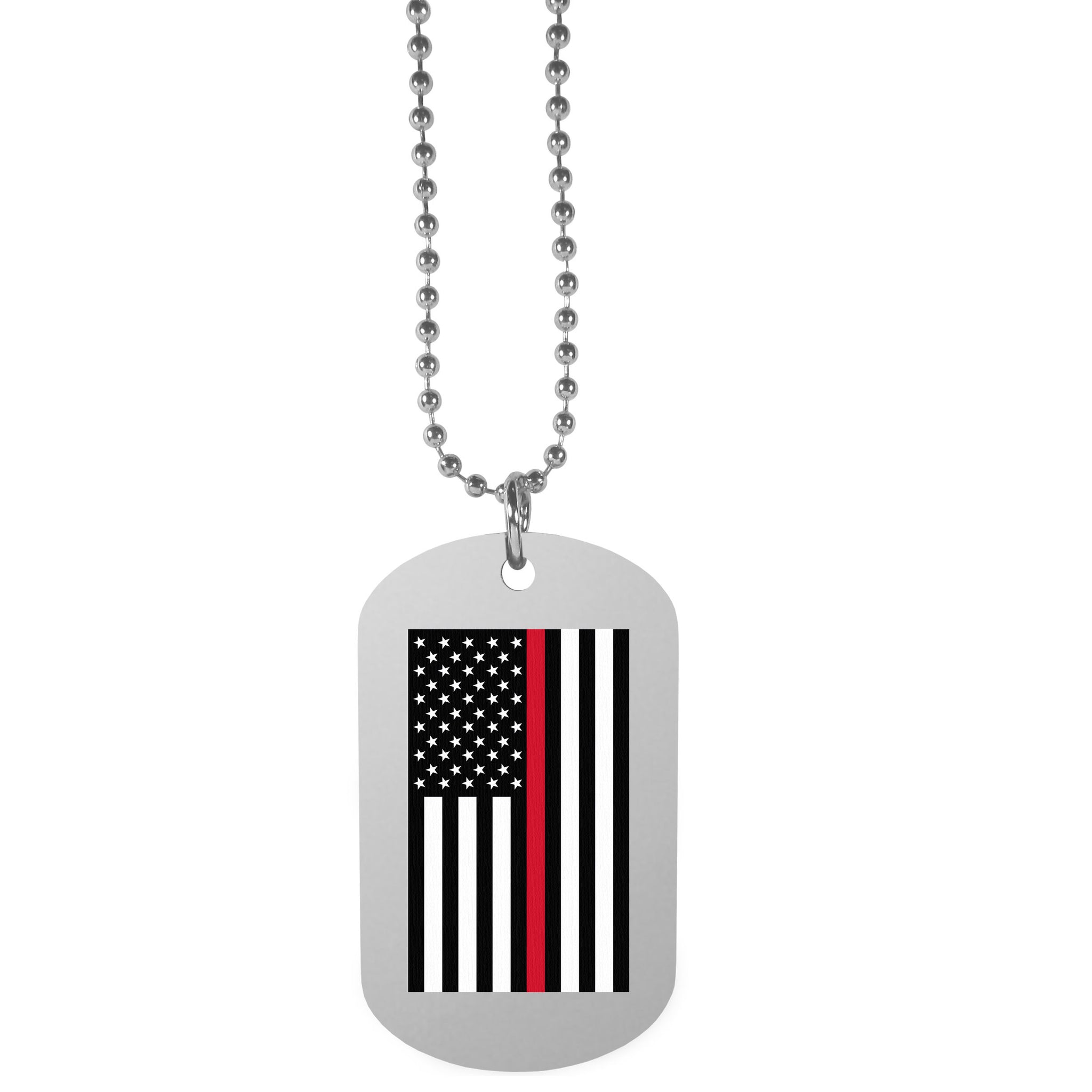Thin Red Line Coast Guard Flag Tag Necklace