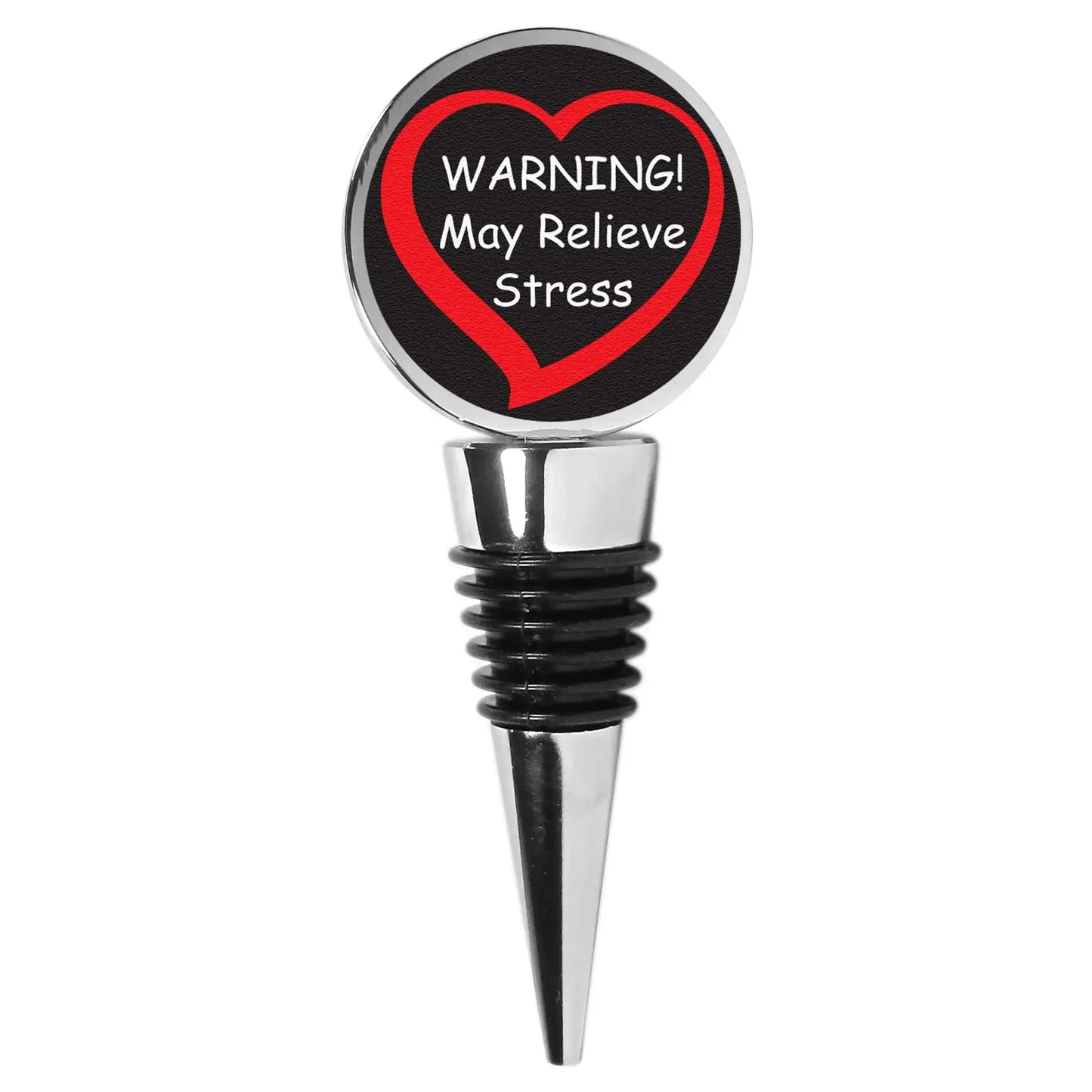 Warning: May Relieve Stress Heart Wine Stopper - Flyclothing LLC - Flyclothing LLC
