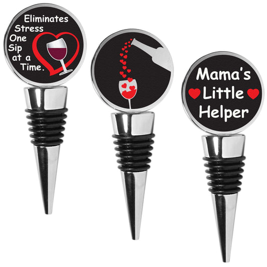 Mixed Mom Wine Stoppers Set of 3 - Flyclothing LLC - Flyclothing LLC