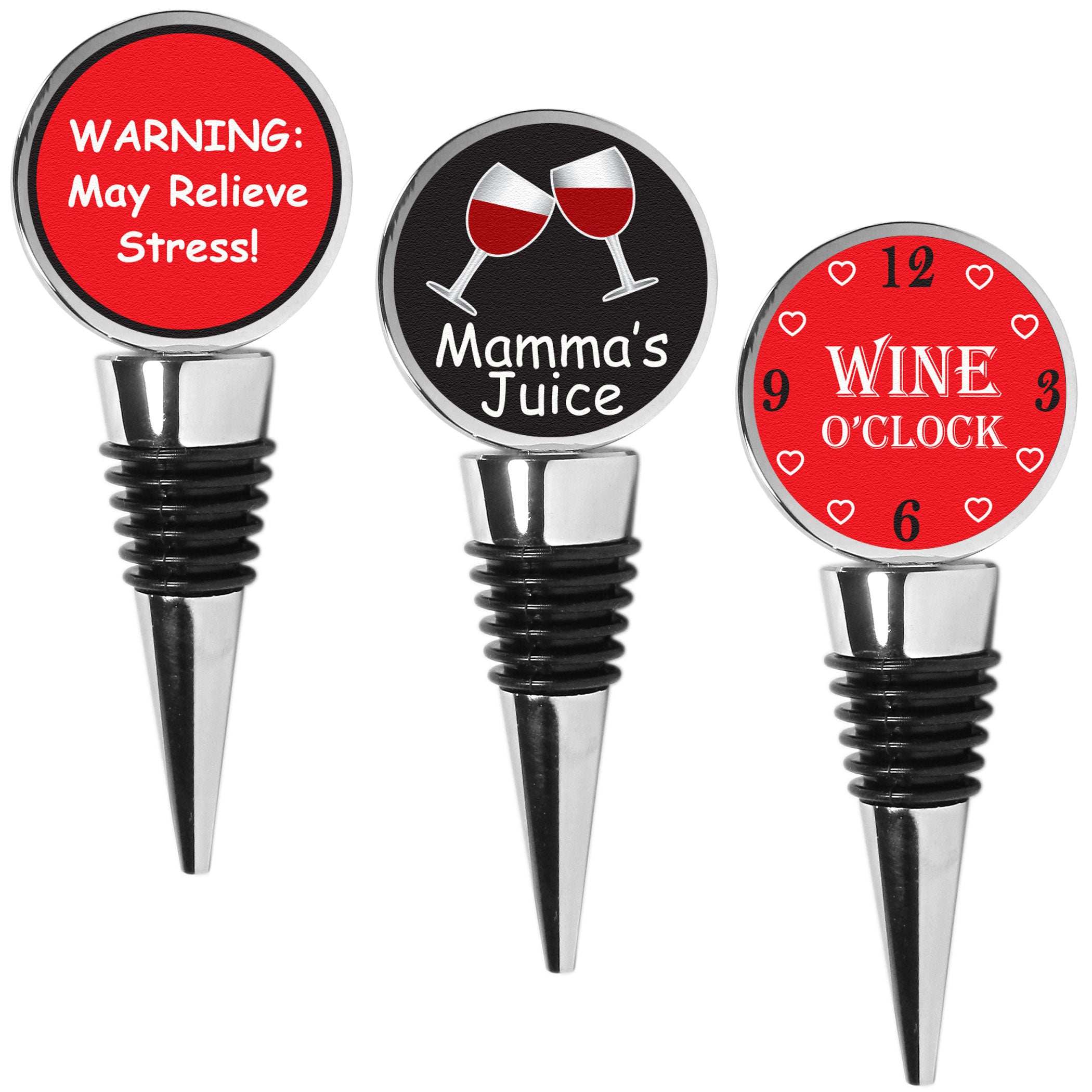 Mixed Mom Wine Stoppers Set of 3 - Flyclothing LLC - Flyclothing LLC