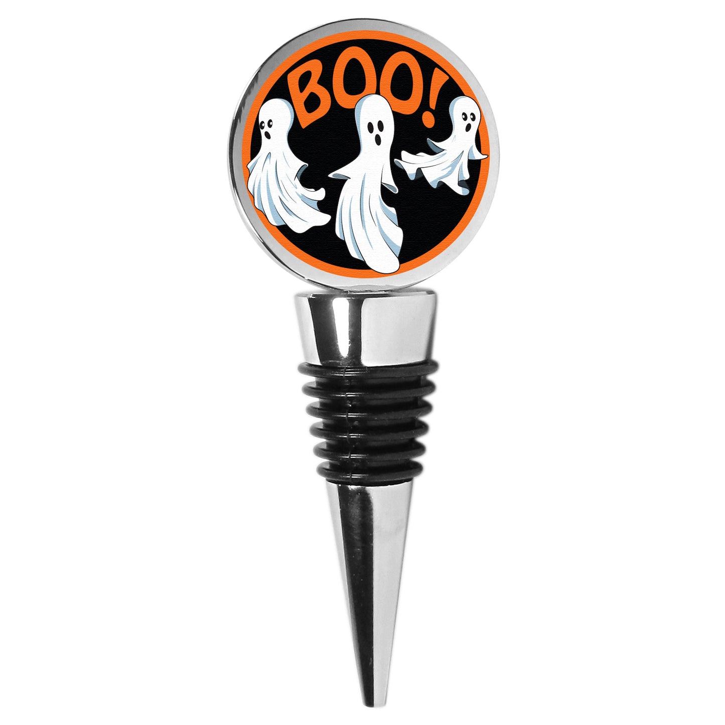 Boo! With 3 Ghosts Wine Stopper