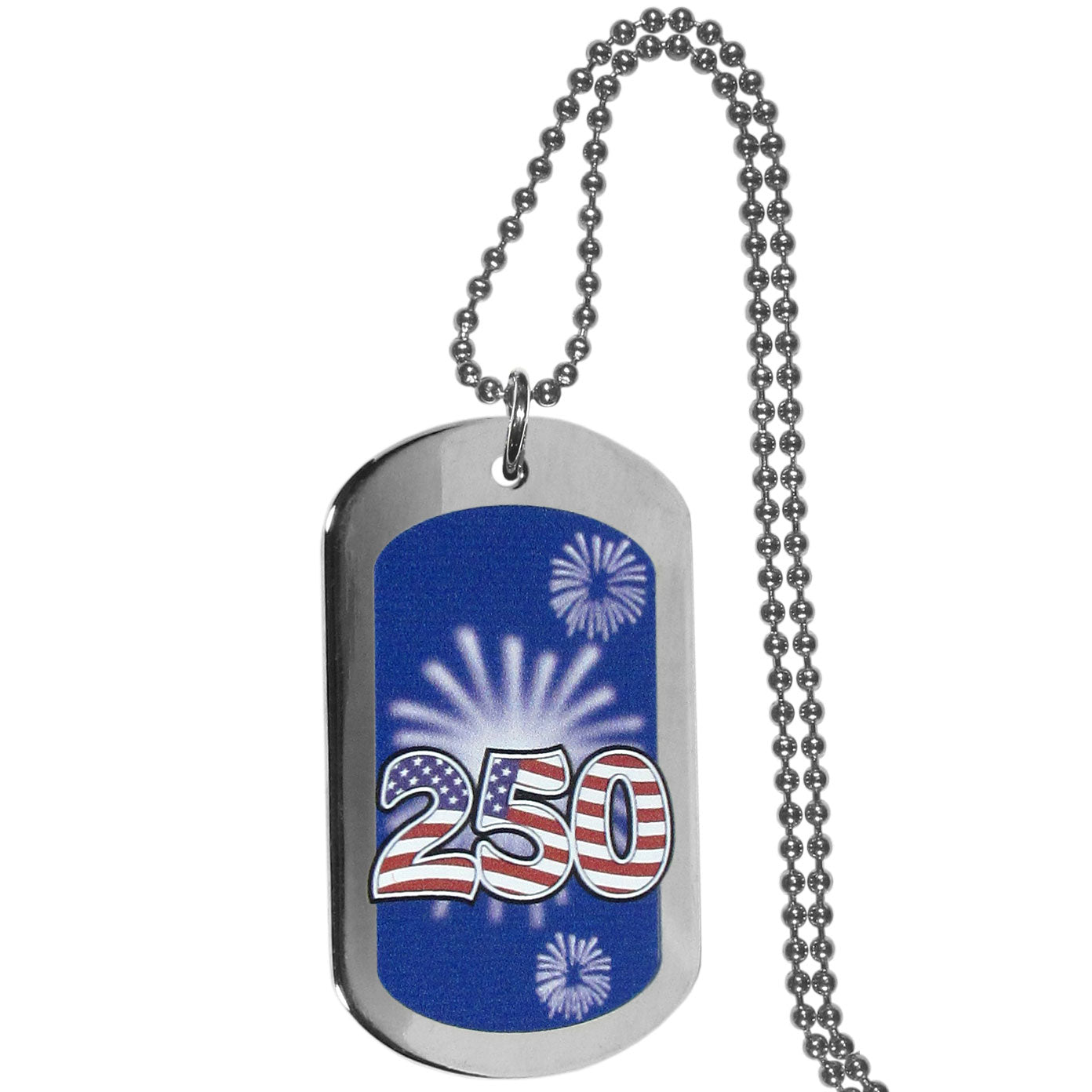USA 250th Anniversary Fireworks Tag Necklace