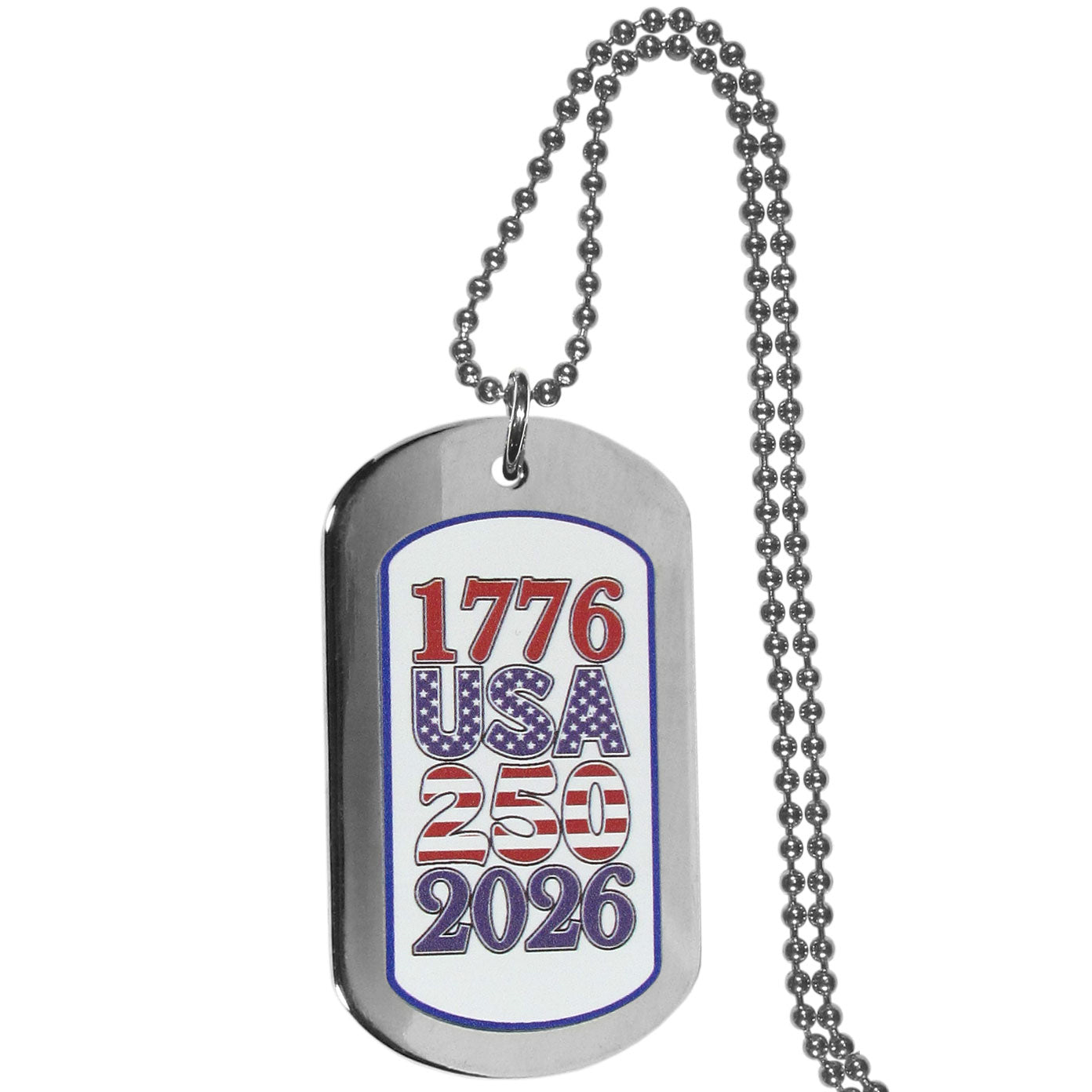 USA 250th Anniversary 1776-2026 Tag Necklace