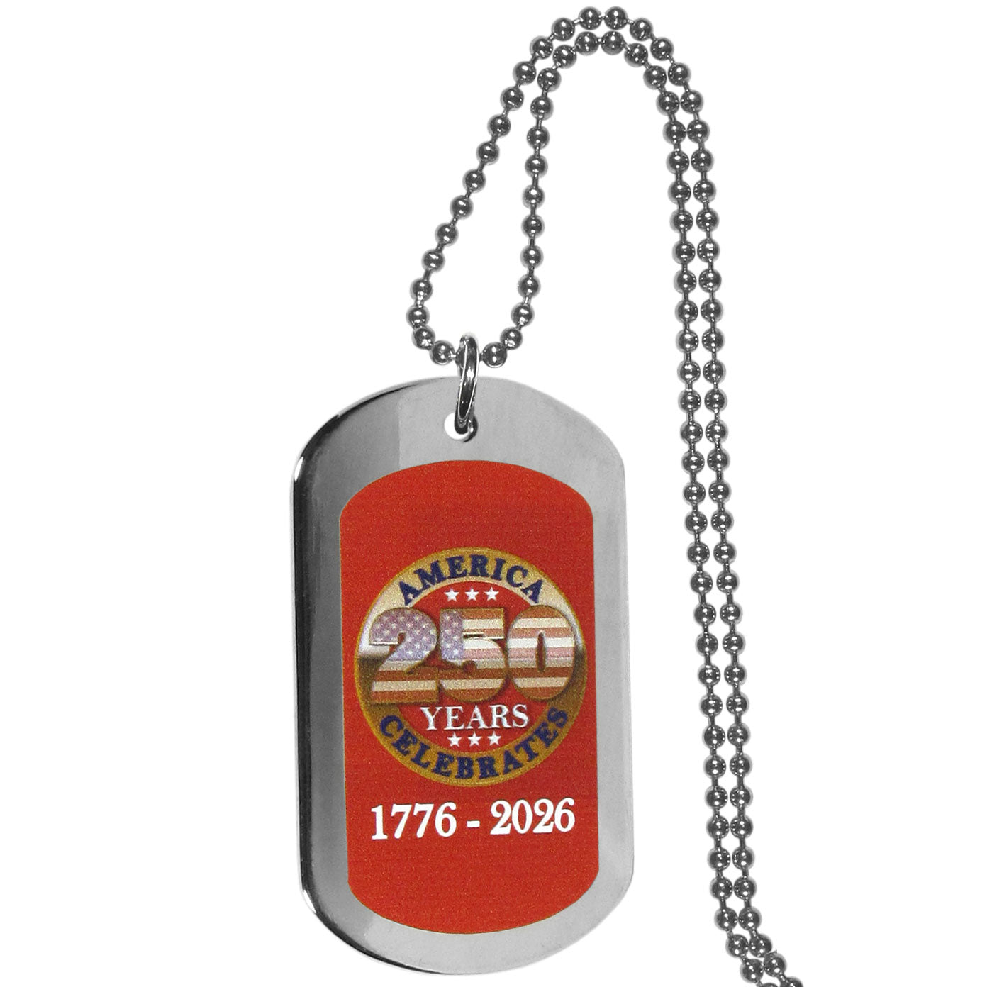 USA 250th Anniversary Tag Necklace, Red