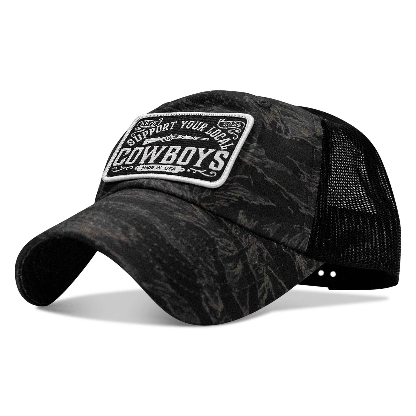 Support Your Local Cowboys Patch Tactical Ripstop Mesh Snapback Hat - DIRTY COWBOY USA - Flyclothing LLC