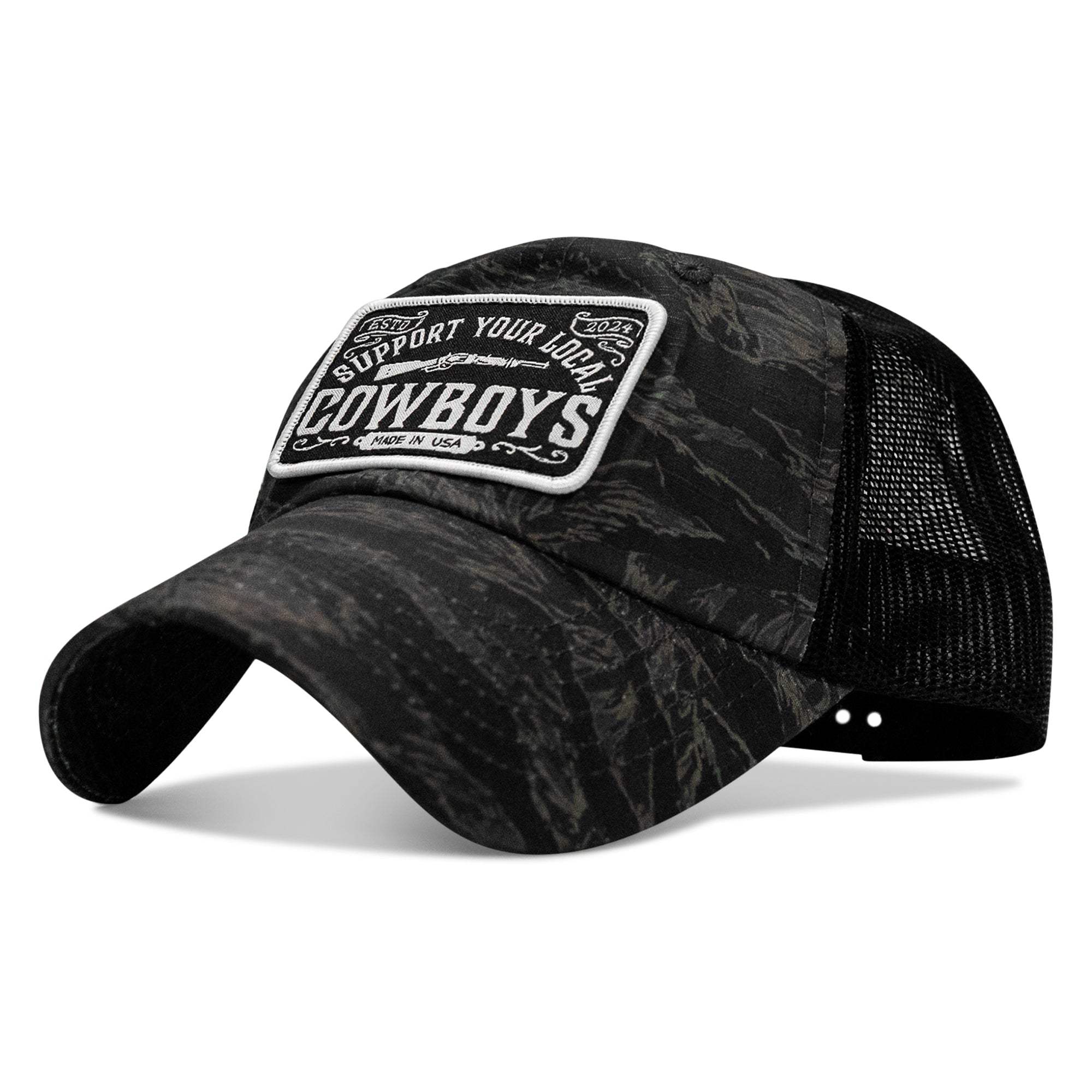 Support Your Local Cowboys Patch Tactical Ripstop Mesh Snapback Hat - DIRTY COWBOY USA - Flyclothing LLC