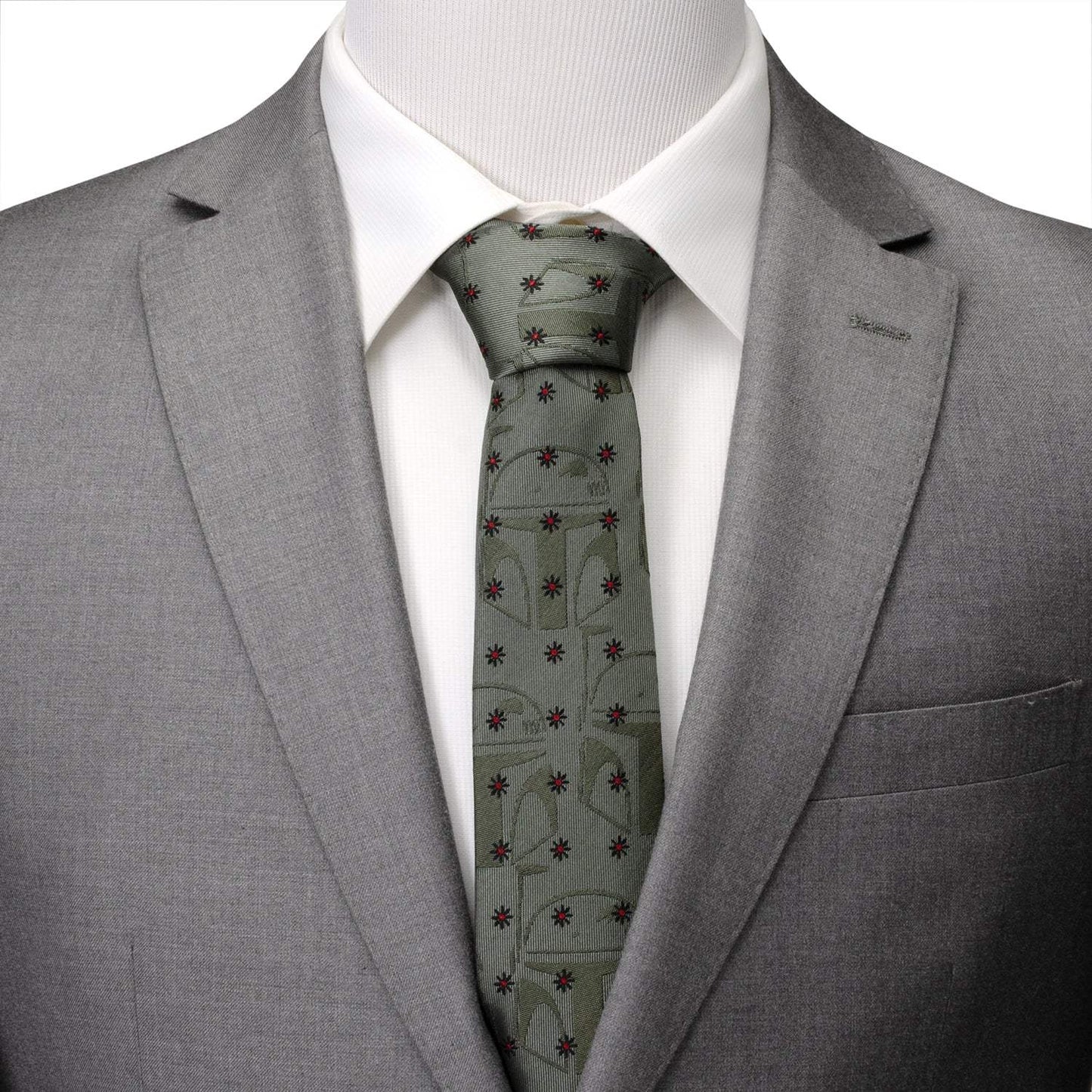 Star Wars Boba Fett Green Floral Motif Tie - Cufflinks.com - Flyclothing LLC