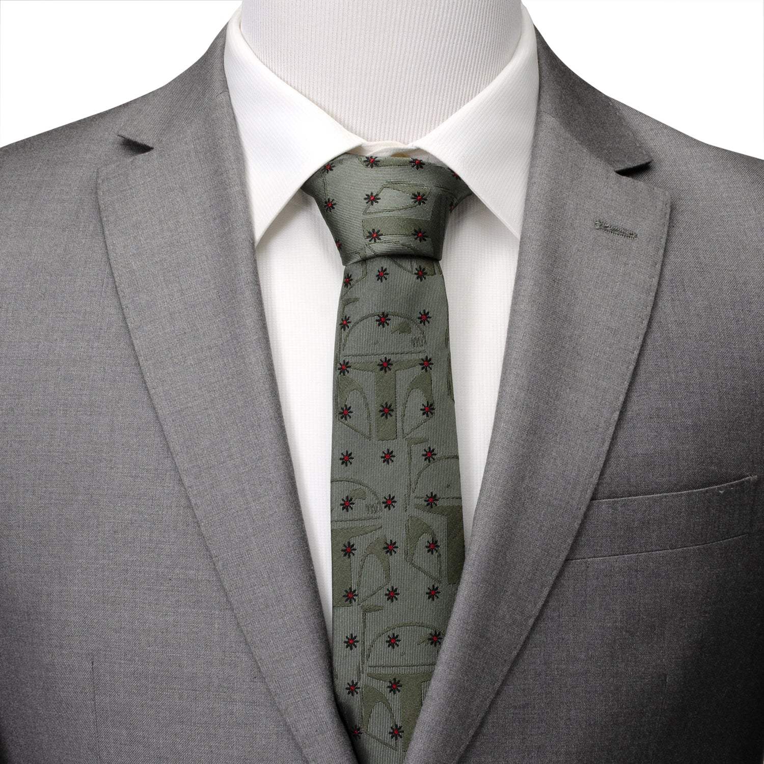 Star Wars Boba Fett Green Floral Motif Tie - Cufflinks.com - Flyclothing LLC