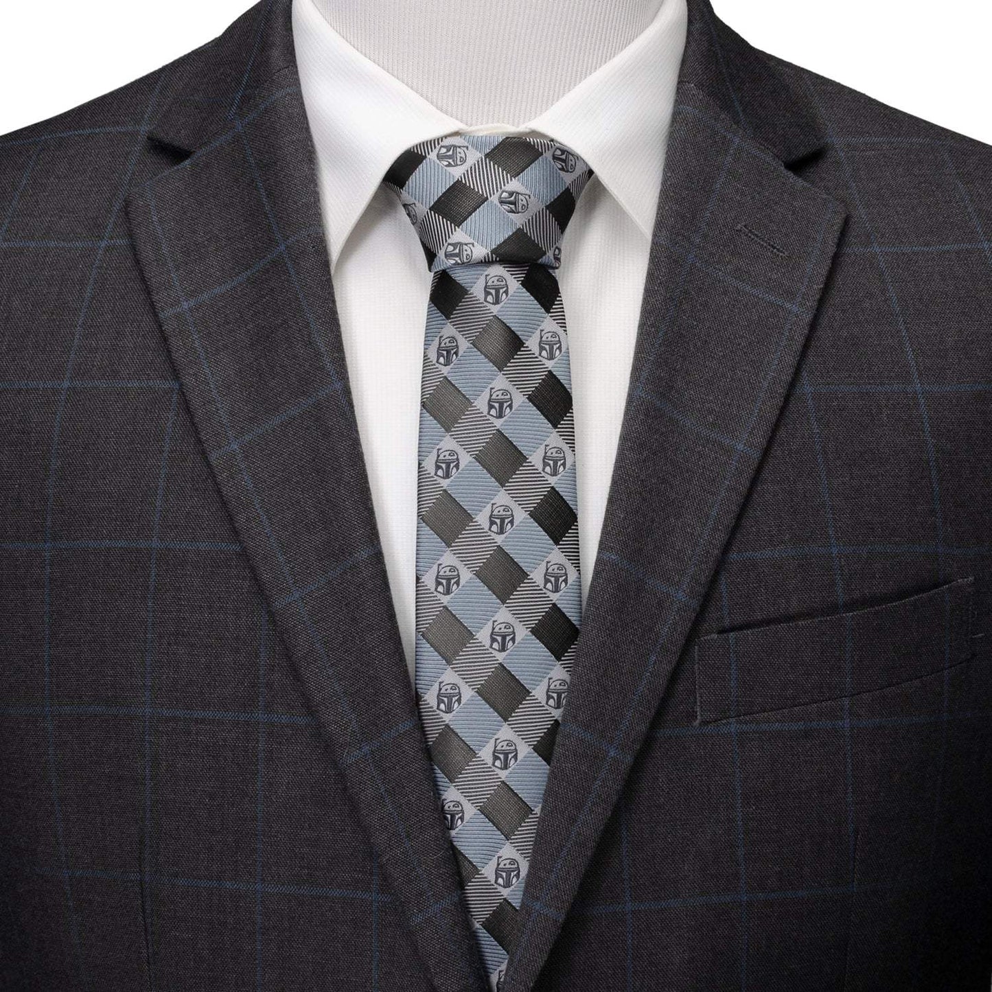 Star Wars Boba Fett Blue and Gray Plaid Tie - Cufflinks.com - Flyclothing LLC