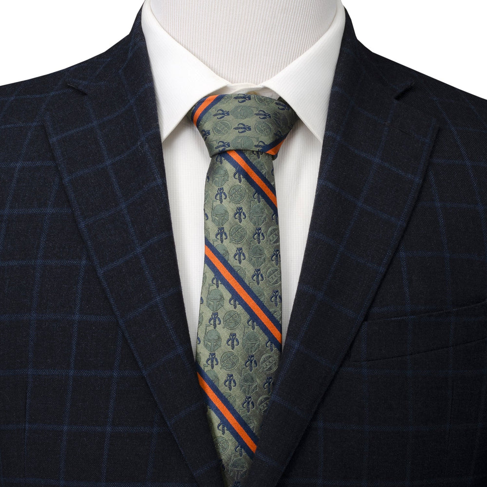 Star Wars Boba Fett Mythosaur Green, Orange, and Blue Striped Tie - Cufflinks.com - Flyclothing LLC
