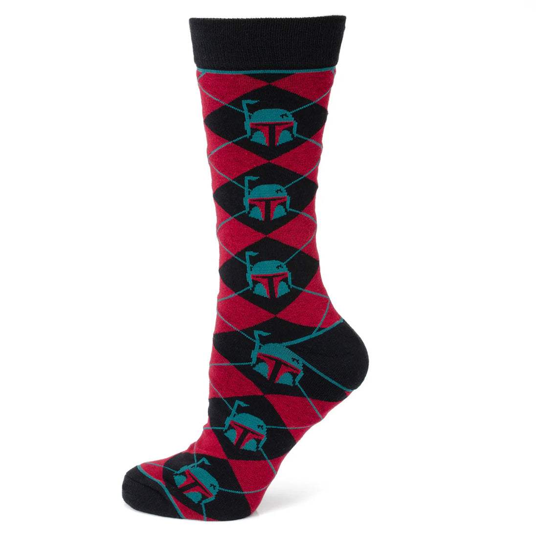 Star Wars Boba Fett Maroon and Black Argyle Socks and Crest Lapel Pin Gift Set - Cufflinks.com - Flyclothing LLC