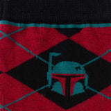 Star Wars Boba Fett Maroon and Black Argyle Socks and Crest Lapel Pin Gift Set - Cufflinks.com - Flyclothing LLC