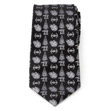 Star Wars Ships Black Tie - Cufflinks.com - Flyclothing LLC