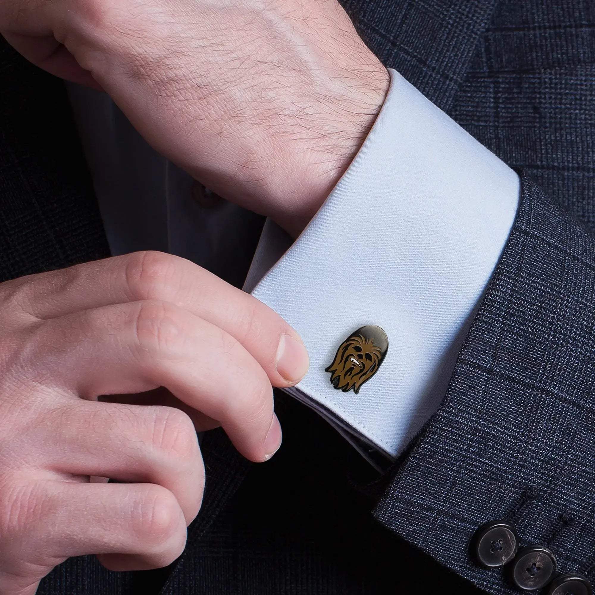 Star Wars Chewbacca Gunmetal Cufflinks - Cufflinks.com - Flyclothing LLC