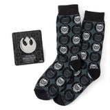 Star Wars Chewbacca Black Dress Socks and Rebel Alliance Starbird Crest Lapel Pin Gift Set - Cufflinks.com - Flyclothing LLC