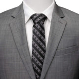Star Wars Grogu Black and Gray Striped Tie - Cufflinks.com - Flyclothing LLC