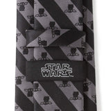 Star Wars Grogu Black and Gray Striped Tie - Cufflinks.com - Flyclothing LLC